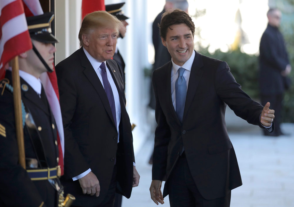 Donald Trump se reúne con el primer ministro de Canadá Justin Trudeau. Canada- Estados Unidos